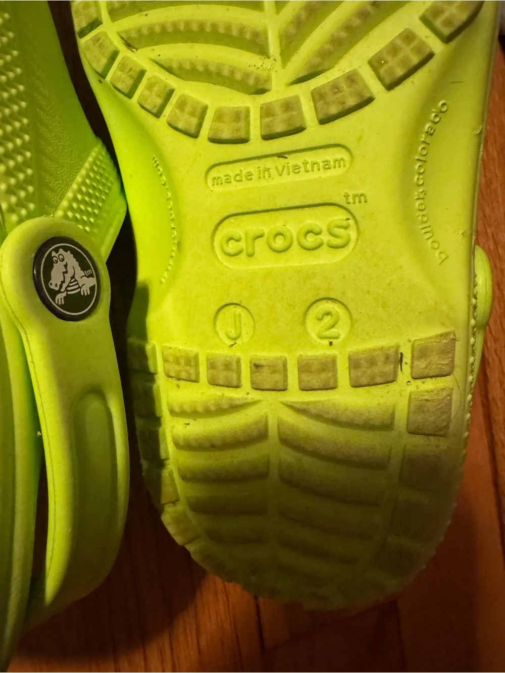 CROCS Kids Neon Lime Green Classic Clogs